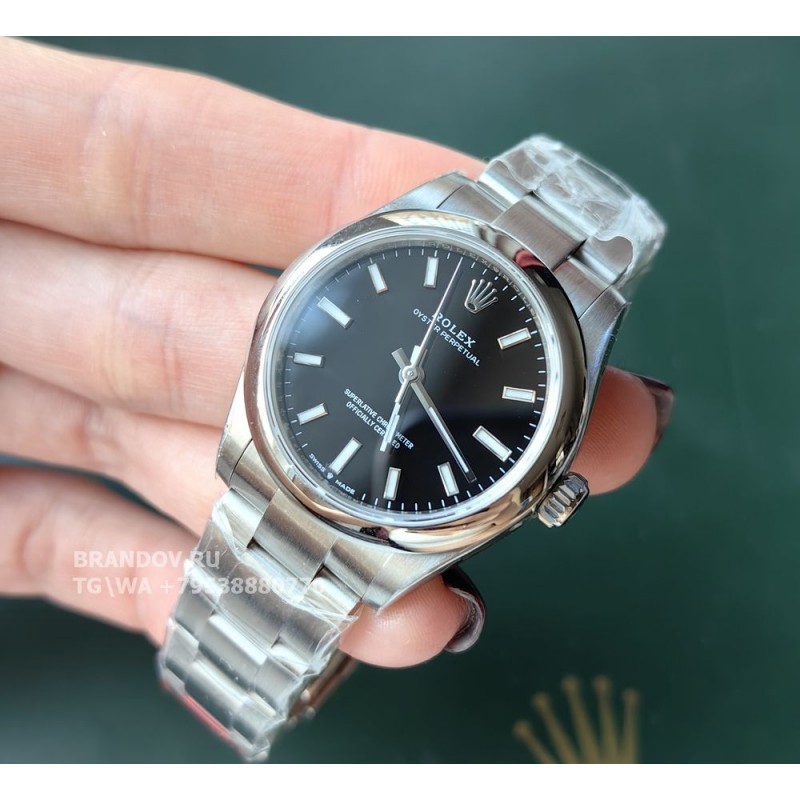 Дубликат часов Rolex perpetual 31 mm черный циферблат 153074 — общий вид
