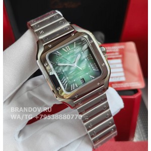 Часы Cartier Santos Large Steel Green WSSA0062 комплект — застёжка и браслет