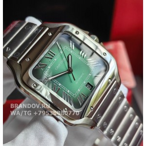 Часы Cartier Santos Large Steel Green WSSA0062 комплект — вид сбоку