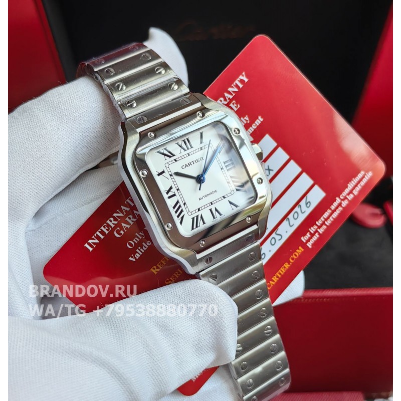 Часы Cartier Santos Medium 35мм комплект wssa0010 — общий вид
