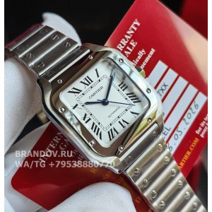 Часы Cartier Santos Medium 35мм комплект wssa0010 — циферблат крупным планом