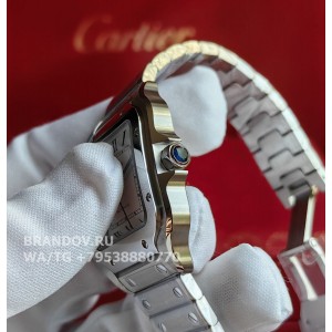 Часы Cartier Santos Medium 35мм комплект wssa0010 — на руке