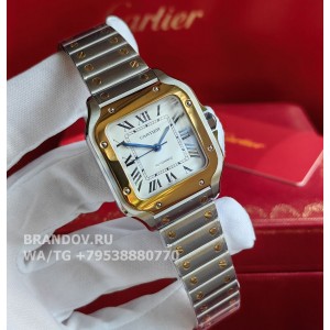 Часы Cartier Santos Medium Two Tone 35мм W2SA0016 — застёжка и браслет