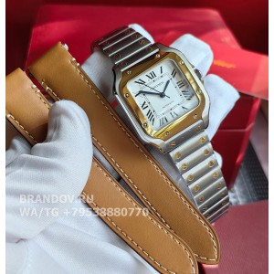 Часы Cartier Santos Medium Two Tone 35мм W2SA0016 — циферблат крупным планом
