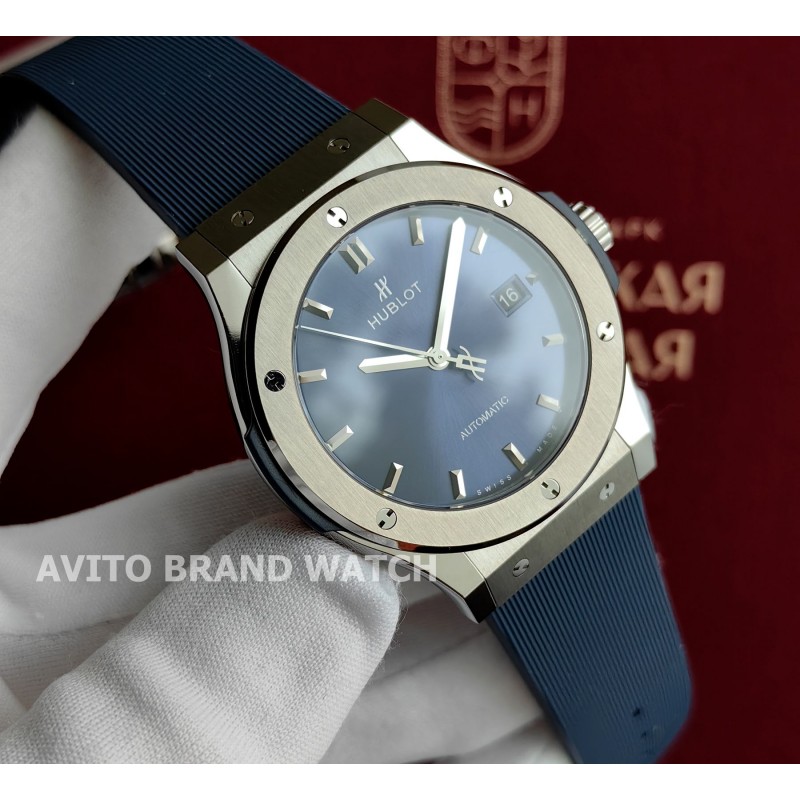 Копия часов Hublot Classic Fusion Blue Titanium 42 mm (542.NX.7170.RX) — общий вид
