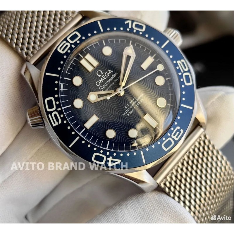 Копия часов Omega seamaster 007 Bond синий циферблат 210.30.42.20.03.002 42 мм — общий вид