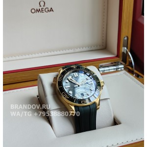 Часы Omega Seamaster Diver 300 Moonshine Gold 42 mm 210.62.42.20.10.001 с комплектом — фото 10