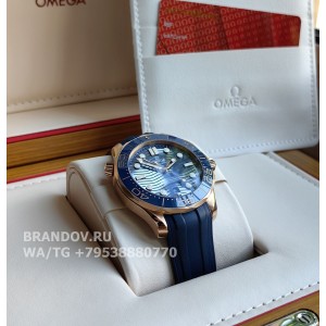 Часы Omega Seamaster Diver 300 Blue Gold 42 mm 210.62.42.20.03.001 комплект — фото 9