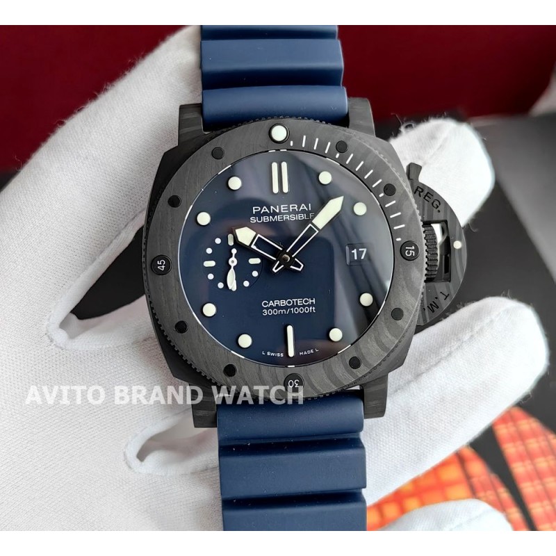 Копия часов Panerai Submersible PAM01232 42mm карбон Carbotech — общий вид
