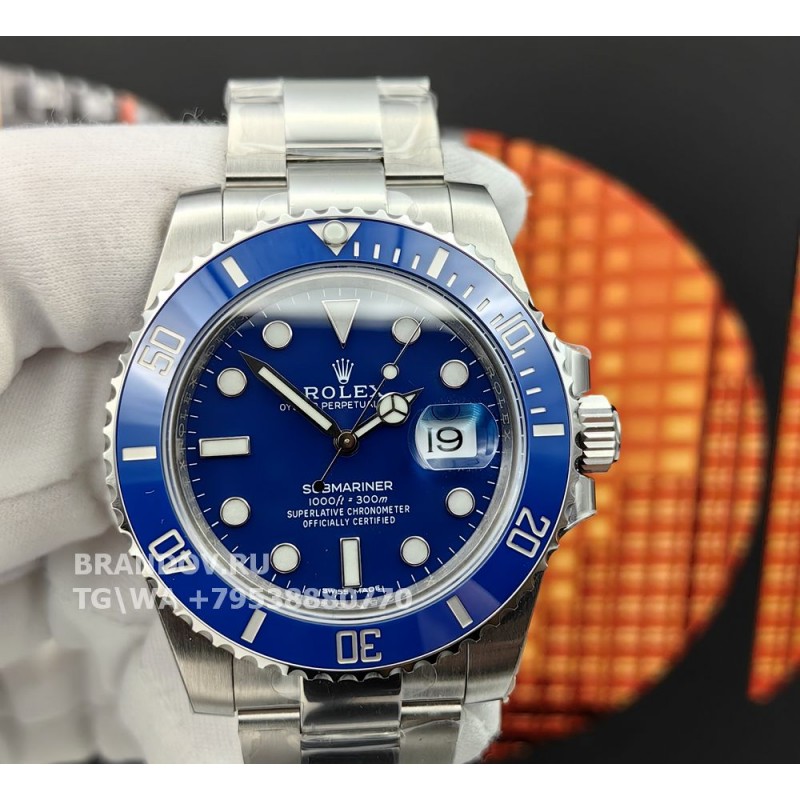 Реплика часов Rolex submariner date 41 мм blue синие 116619LB — общий вид