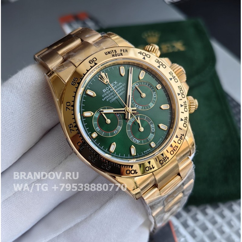 Копия часов Rolex Daytona зеленый циферблат золото 116508-0013 40 мм — общий вид