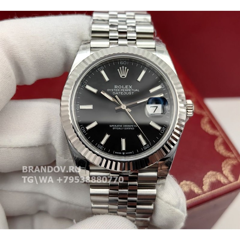 Реплика часов Rolex DateJust 41 мм black dial jubilee 126334 (126334-v2Black) — общий вид