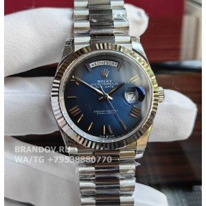 Часы Rolex Day-Date 40 мм blue dial 228239-0007 — циферблат крупным планом