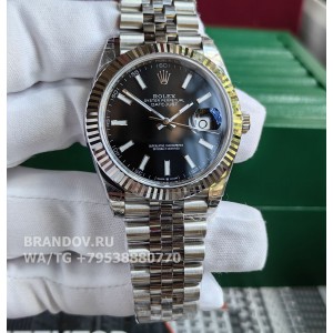 Rolex Datejust 41mm Jubile Black Dial 126334 — циферблат крупным планом