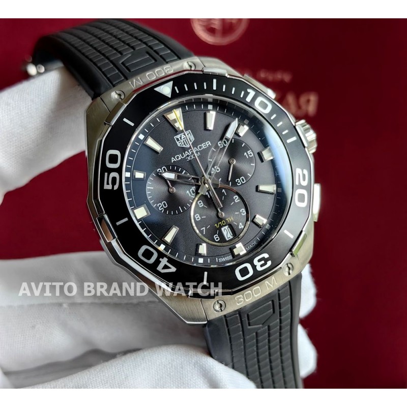 Дубликат часов Tag Heuer Aquaracer black кварц CAY111A 43 мм — общий вид