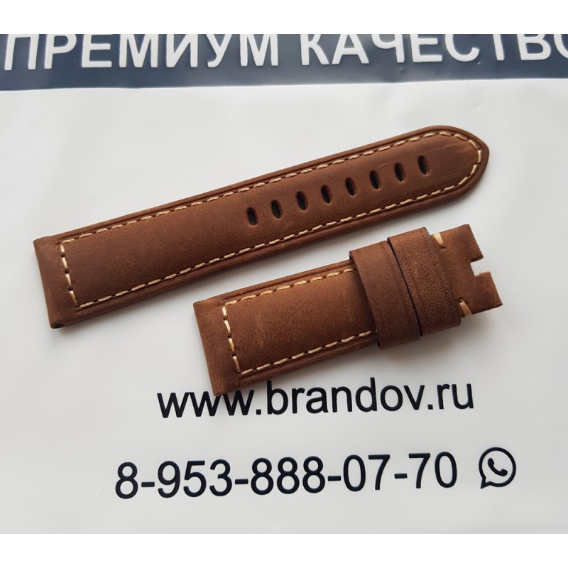 Дубликат часов Ремешок Panerai 24 мм коричневая замша — общий вид