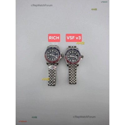 Rolex GMT-Master II Pepsi: сравнение VSF и RICH Factory