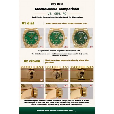 Rolex Day-Date 228238: сравнение VSF, RC и оригинала