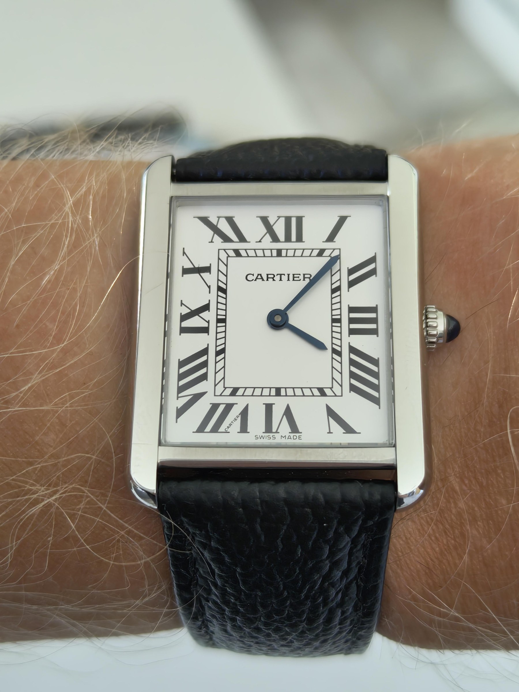 Синяя коронка кабошон Cartier Tank Must
