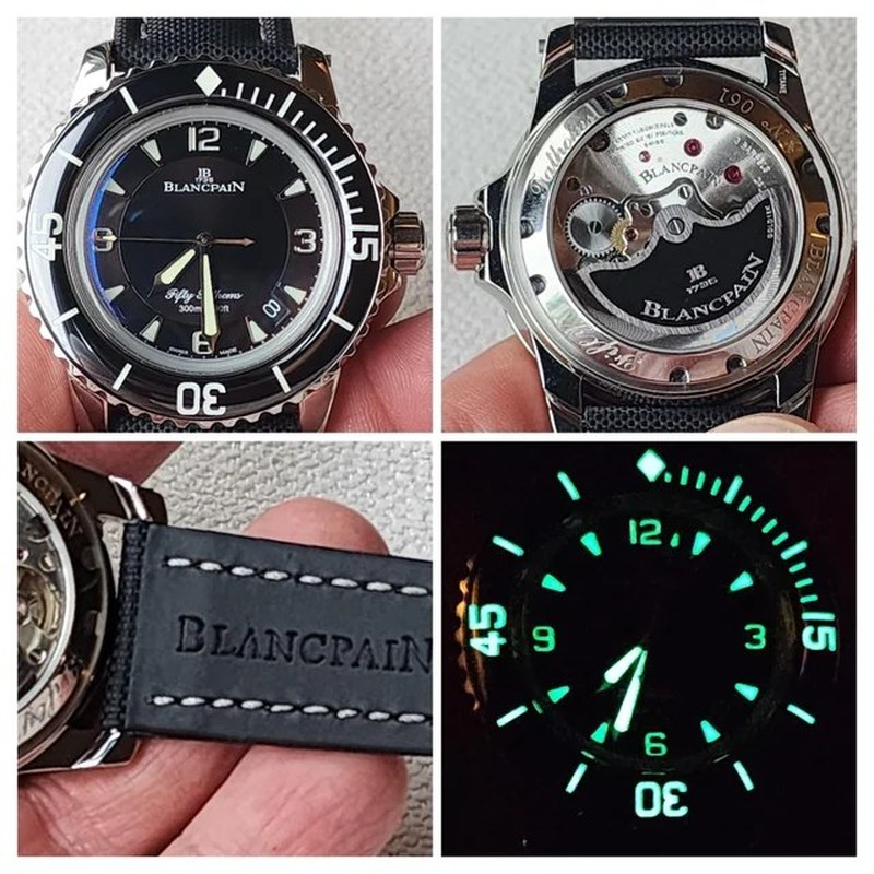 Чёрный циферблат и выпуклый безель Blancpain