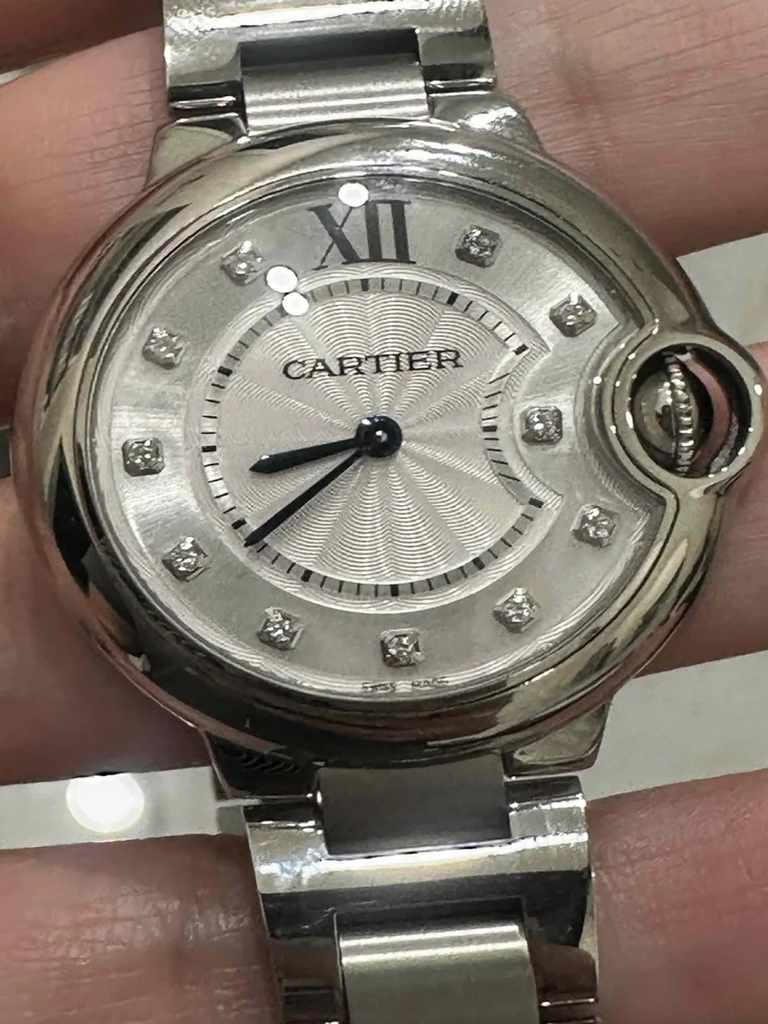 Полированный корпус и браслет Cartier Ballon Bleu