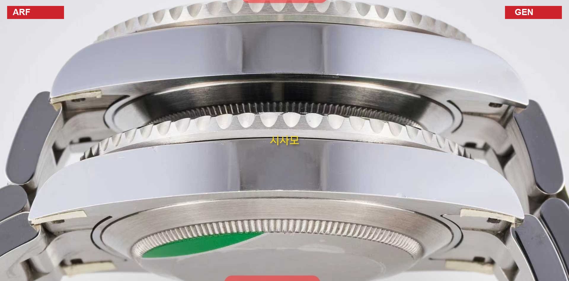 Толщина корпуса и безеля Rolex 126610LV ARF и оригинал