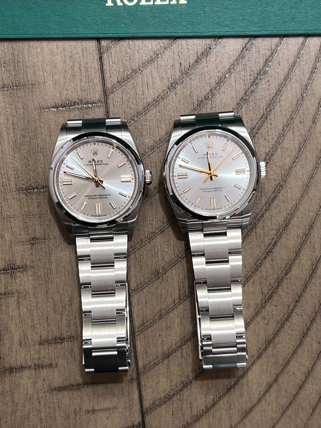 Rolex Oyster Perpetual 36 оригинал и VSF с серебристым циферблатом