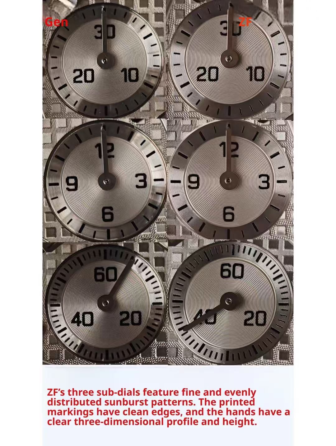 Счетчики хронографа Audemars Piguet 26240 ZF и оригинала