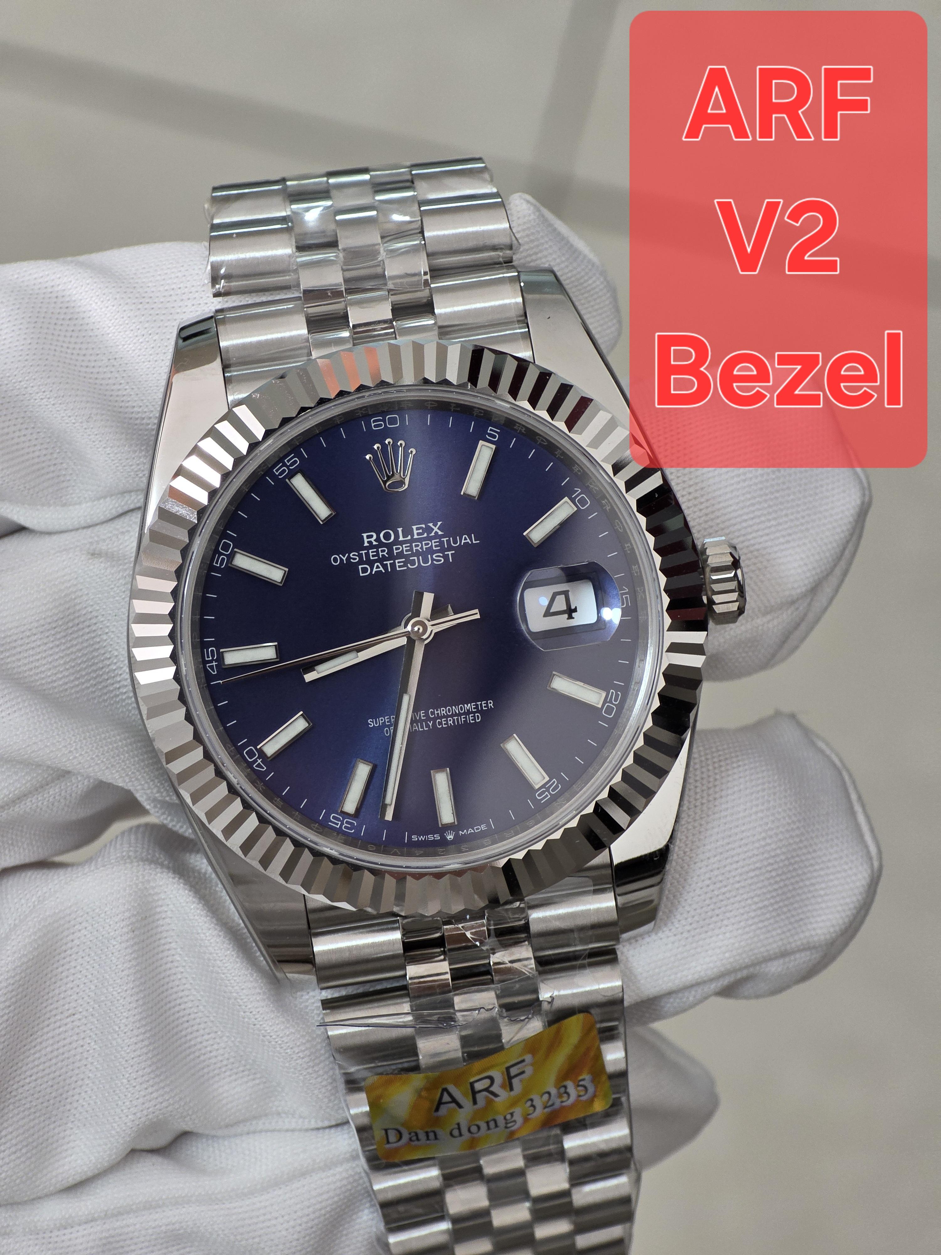 Крупный план граней нового безеля Rolex Datejust ARF V2