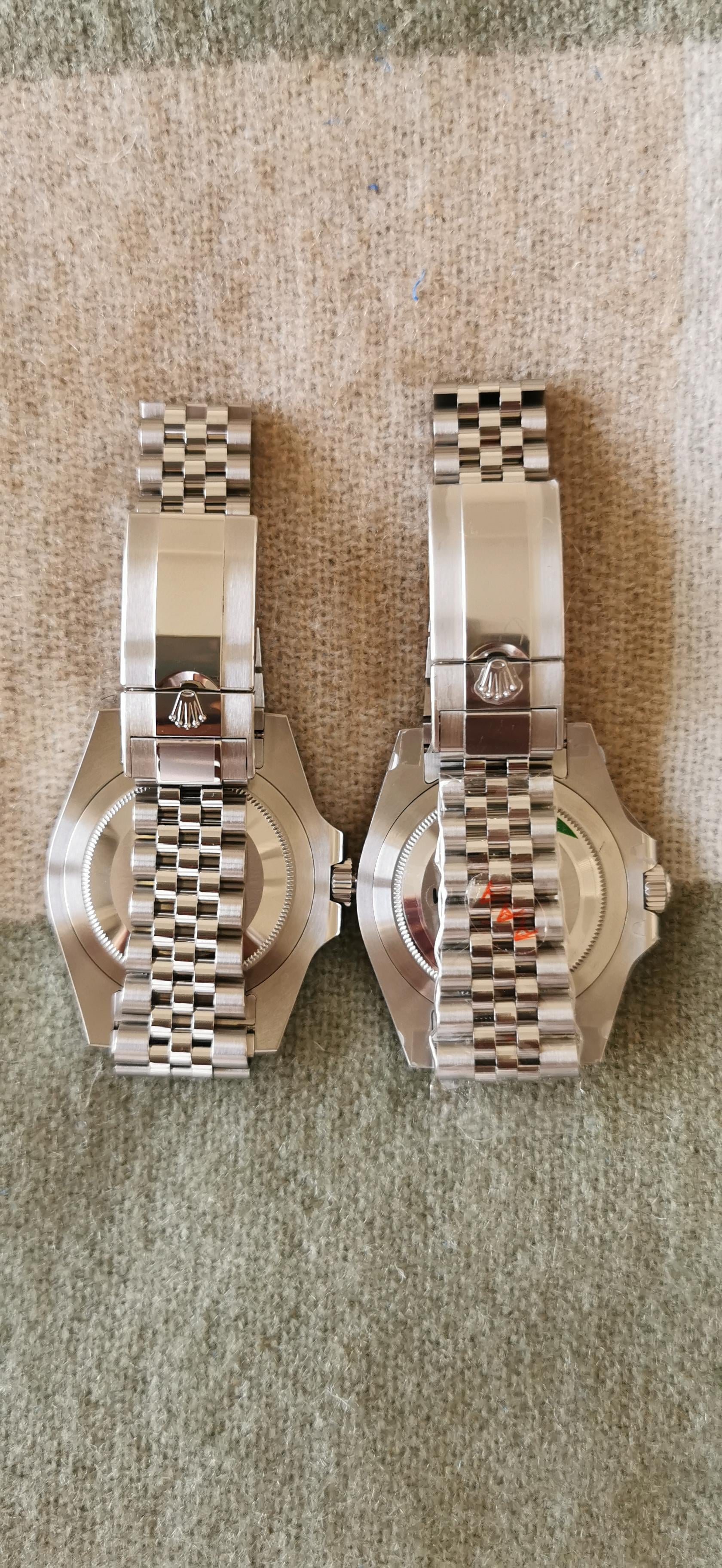 Застежки браслета Jubilee Rolex Sprite VSF и оригинала