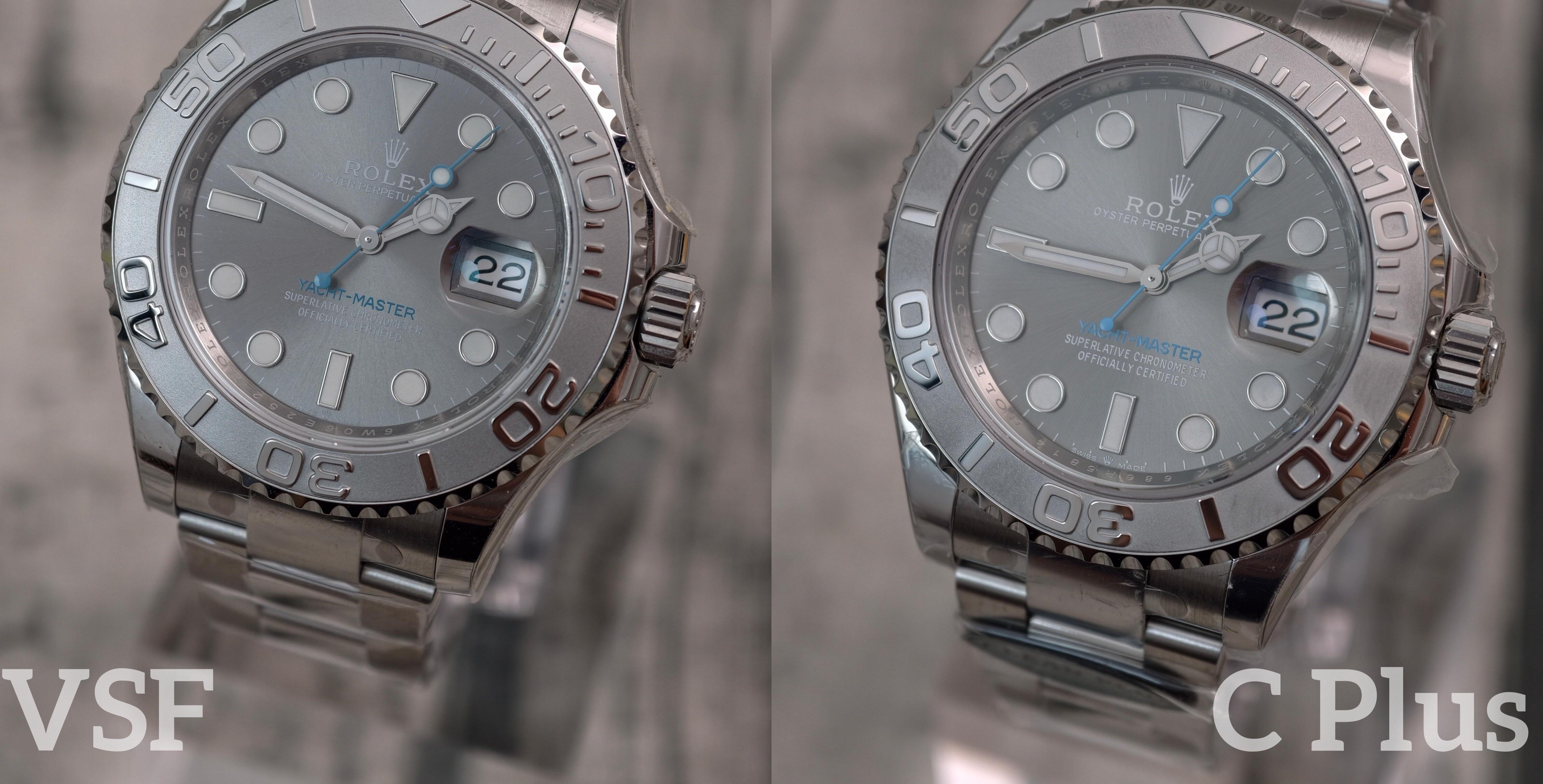 Рельеф цифр на безеле Rolex Yacht-Master 126622